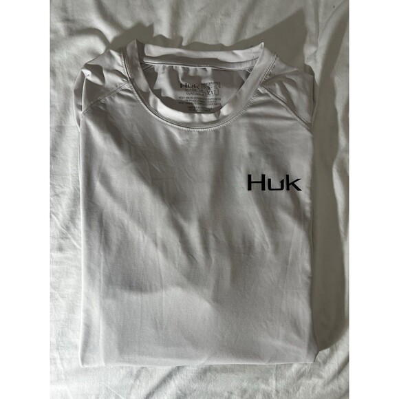 Huk Men's USA Flag Graphic White Dri Fit Long Sleeve Fishing Shirt Men’s 2XL - Picture 10 of 10